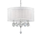 HomeRoots Chic Silver Ceiling Lamp With Crystal Accents and Silver Shade