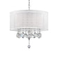 HomeRoots Chic Silver Ceiling Lamp With Crystal Accents and Silver Shade