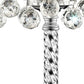 HomeRoots Chic Silver Tall Table Lamp With Crystal Accents and Silver Shade