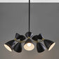 HomeRoots Cinco Diabolo Adjustable Pendant With Black Metal Finish