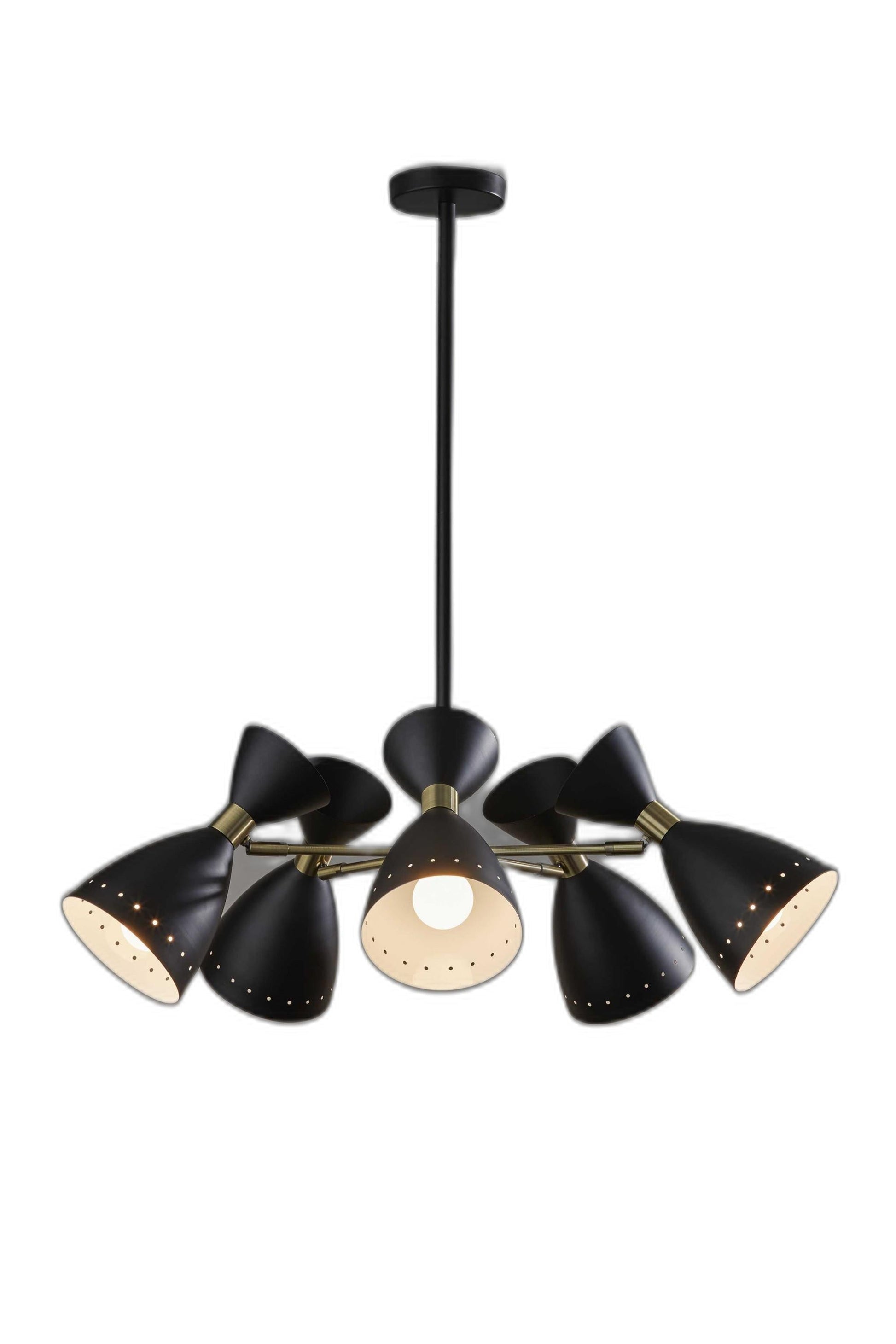 HomeRoots Cinco Diabolo Adjustable Pendant With Black Metal Finish