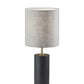 HomeRoots Circular Block Table Lamp With Black Wood Finish