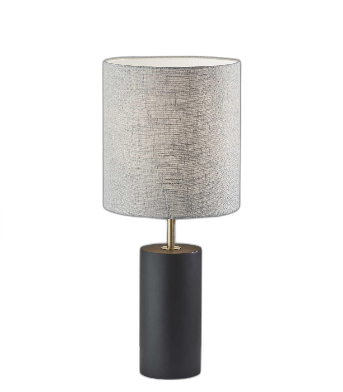 HomeRoots Circular Block Table Lamp With Black Wood Finish
