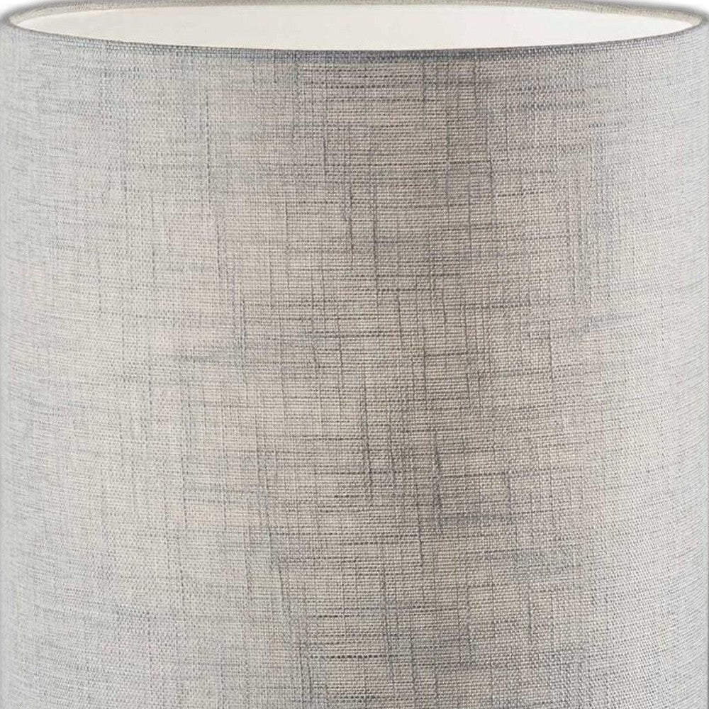 HomeRoots Circular Block Table Lamp With Black Wood Finish