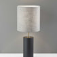 HomeRoots Circular Block Table Lamp With Black Wood Finish