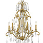 HomeRoots Claire 6-Light Chandelier With Crystal Accents and Antique Gold Finish