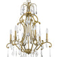 HomeRoots Claire 6-Light Chandelier With Crystal Accents and Antique Gold Finish