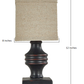 HomeRoots Classic Accent Lamp With Neutral Shade and Black Finish