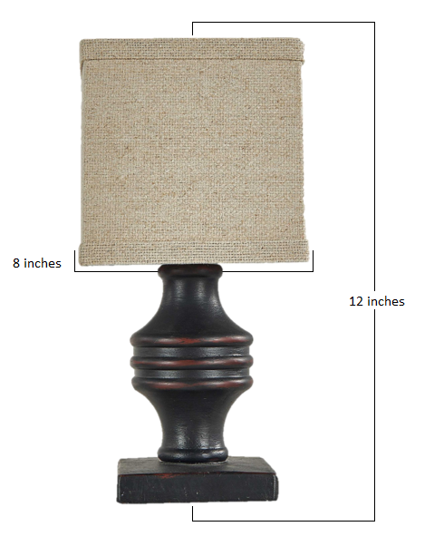 HomeRoots Classic Accent Lamp With Neutral Shade and Black Finish