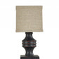 HomeRoots Classic Accent Lamp With Neutral Shade and Black Finish