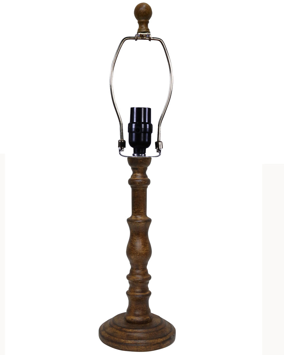 HomeRoots Classic Candle Stick Shape Table Lamp Base in Brown Finish