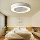 HomeRoots Classy Ceiling Fan And Round LED Lamp in White Finish