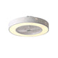 HomeRoots Classy Ceiling Fan And Round LED Lamp in White Finish