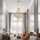 HomeRoots Classy Glam Faux Crystal Chandelier in Gold Finish
