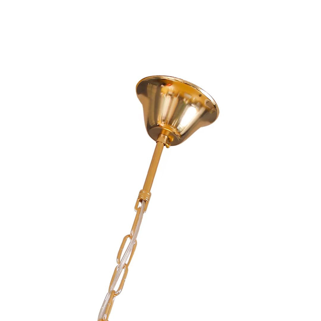 HomeRoots Classy Glam Faux Crystal Chandelier in Gold Finish