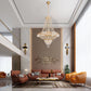 HomeRoots Classy Glam Faux Crystal Chandelier in Gold Finish