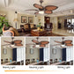 HomeRoots Classy Metal Ceiling Fan And LED Lamp With Bronze Finish