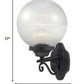 HomeRoots Clear Acrylic Globe Wall Sconce With Matte Black Finish