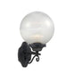 HomeRoots Clear Acrylic Globe Wall Sconce With Matte Black Finish