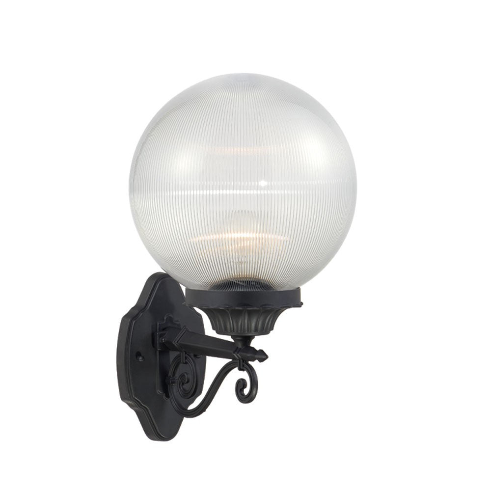 HomeRoots Clear Acrylic Globe Wall Sconce With Matte Black Finish