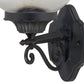 HomeRoots Clear Acrylic Globe Wall Sconce With Matte Black Finish