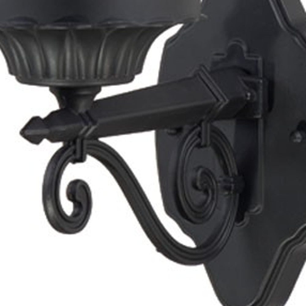 HomeRoots Clear Acrylic Globe Wall Sconce With Matte Black Finish