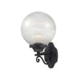HomeRoots Clear Acrylic Globe Wall Sconce With Matte Black Finish