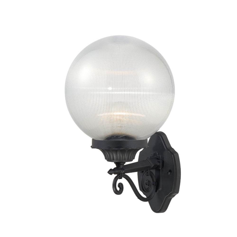 HomeRoots Clear Acrylic Globe Wall Sconce With Matte Black Finish