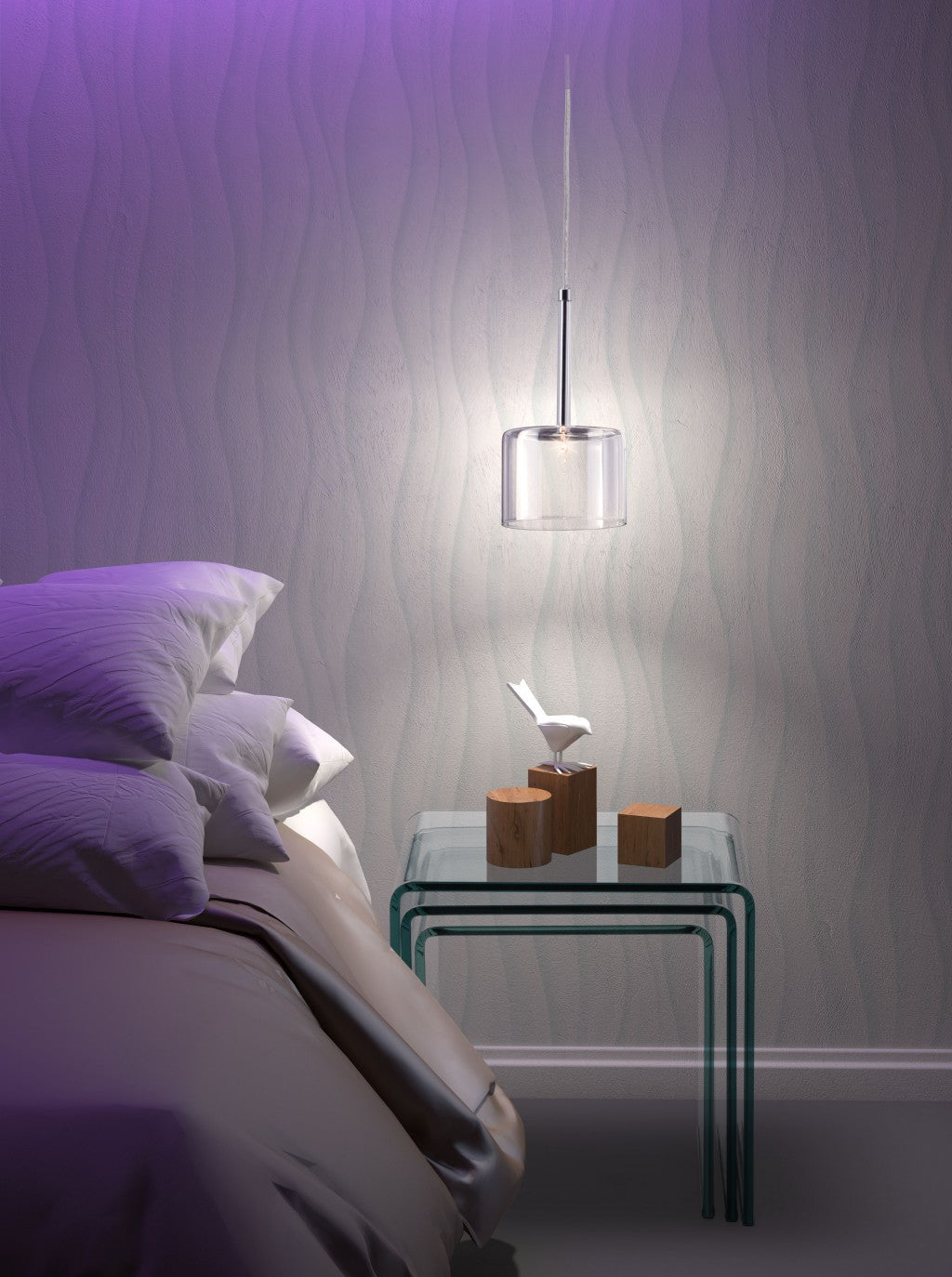 HomeRoots Clear Firefly Ceiling Lamp With Stainless Steel Finish