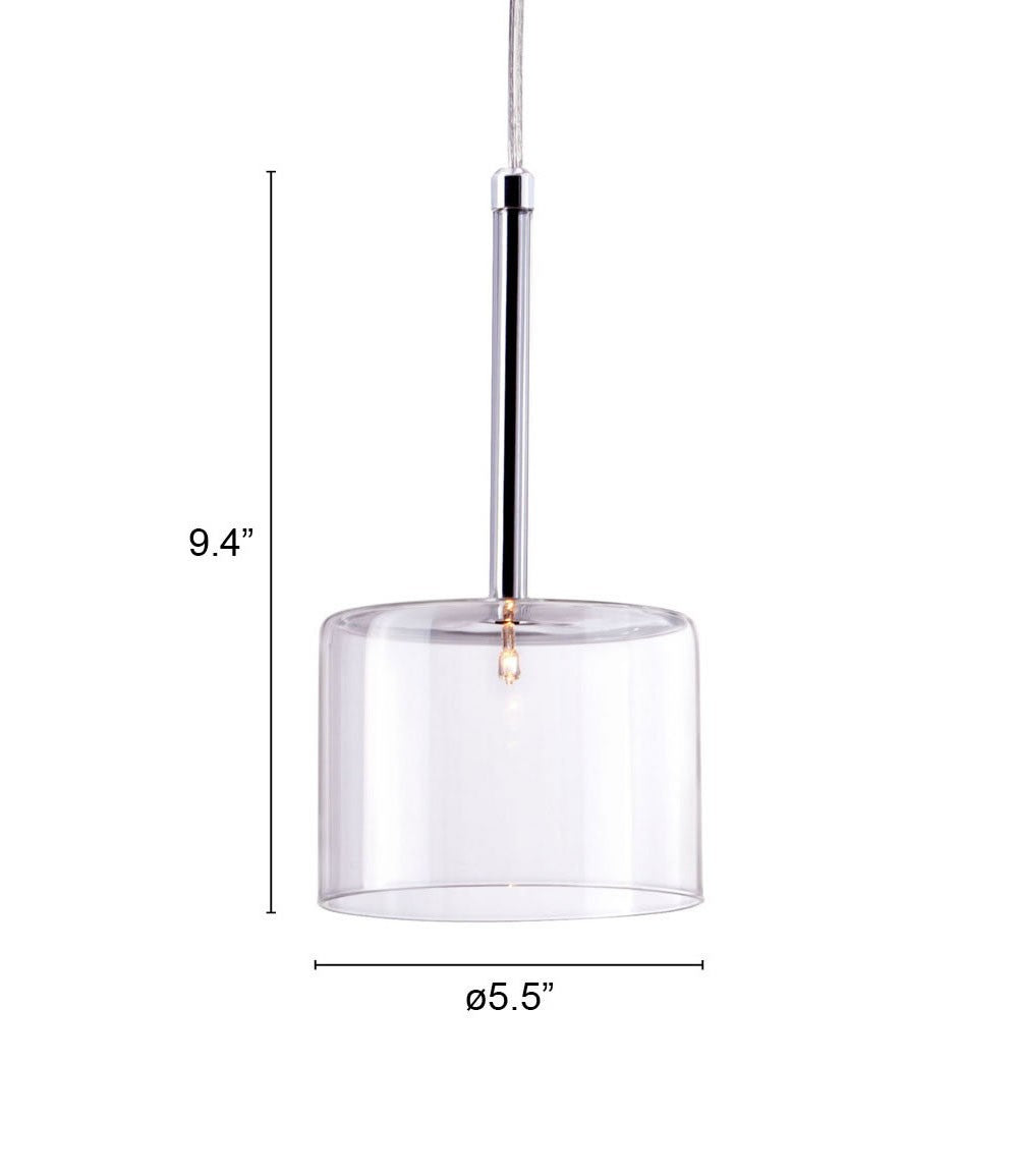 HomeRoots Clear Firefly Ceiling Lamp With Stainless Steel Finish