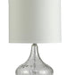 HomeRoots Clear Textured Glass Table Lamp With White Shade