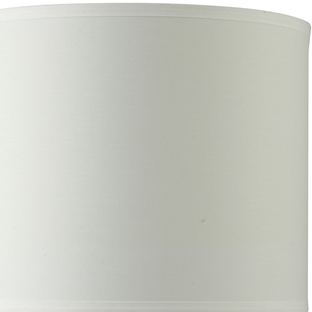 HomeRoots Clear Textured Glass Table Lamp With White Shade