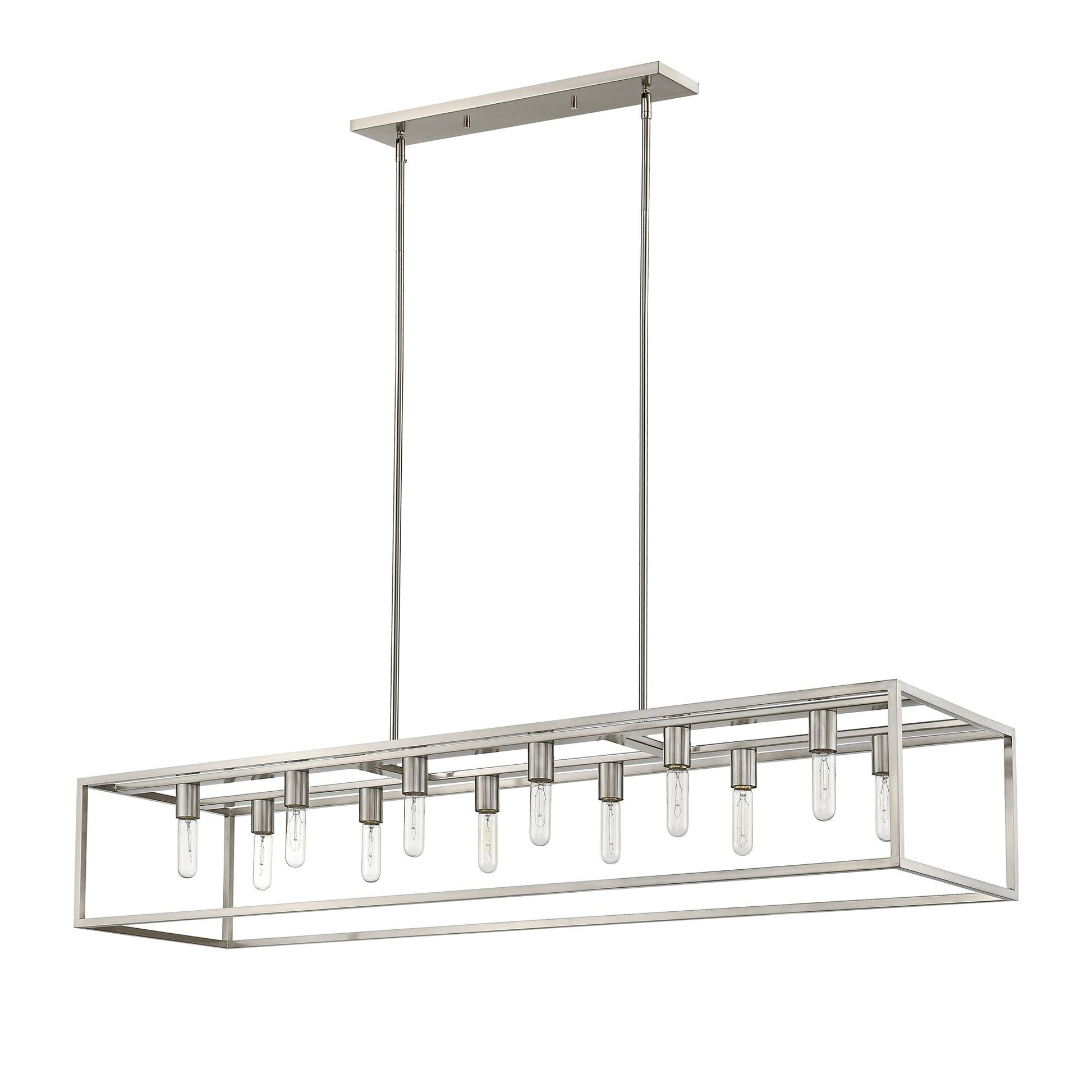 HomeRoots Cobar 12-Light Island Pendant in Satin Nickel Finish