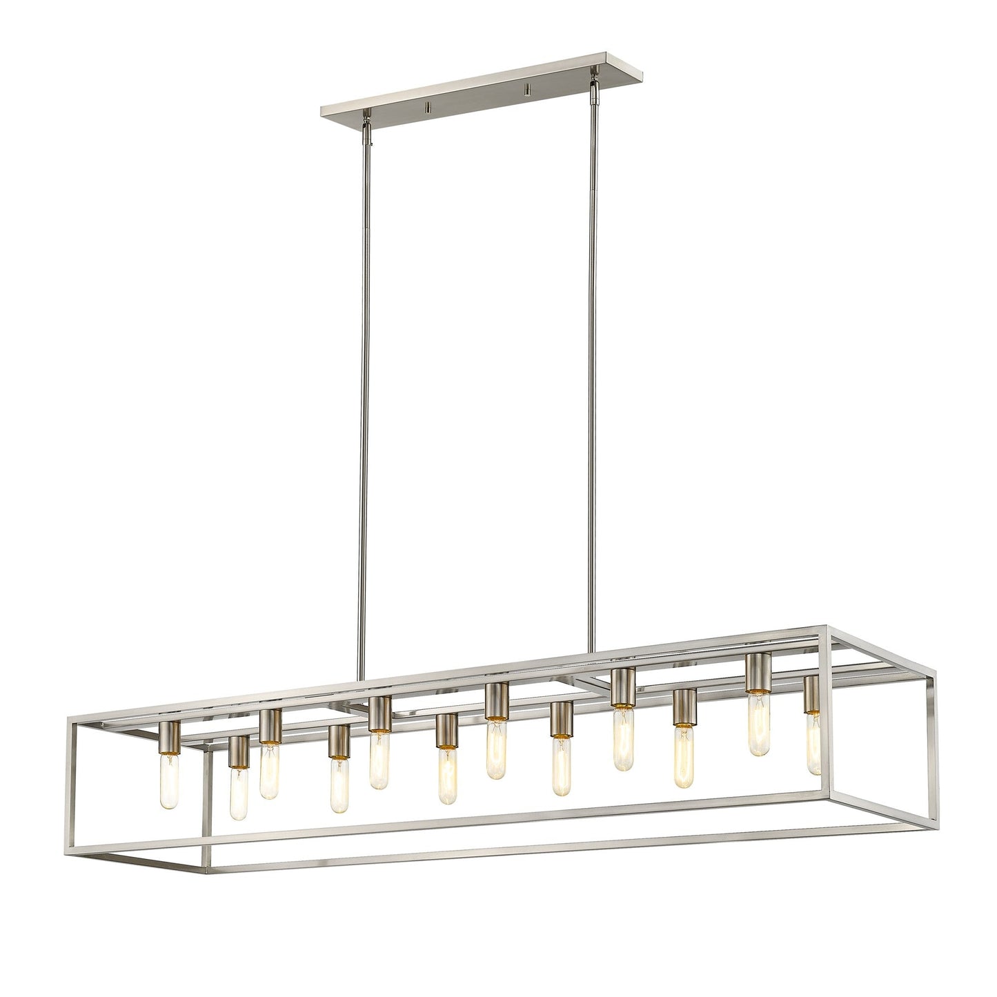 HomeRoots Cobar 12-Light Island Pendant in Satin Nickel Finish