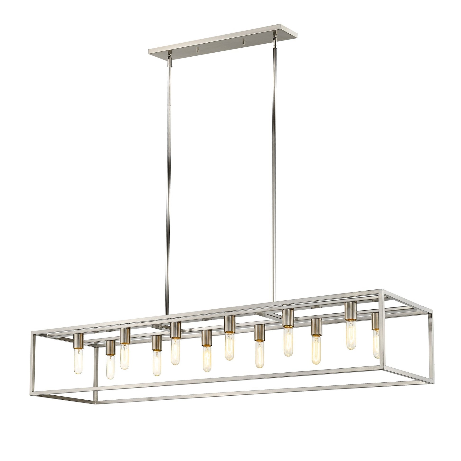HomeRoots Cobar 12-Light Island Pendant in Satin Nickel Finish