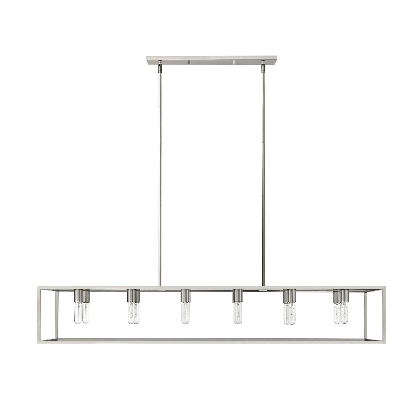 HomeRoots Cobar 12-Light Island Pendant in Satin Nickel Finish