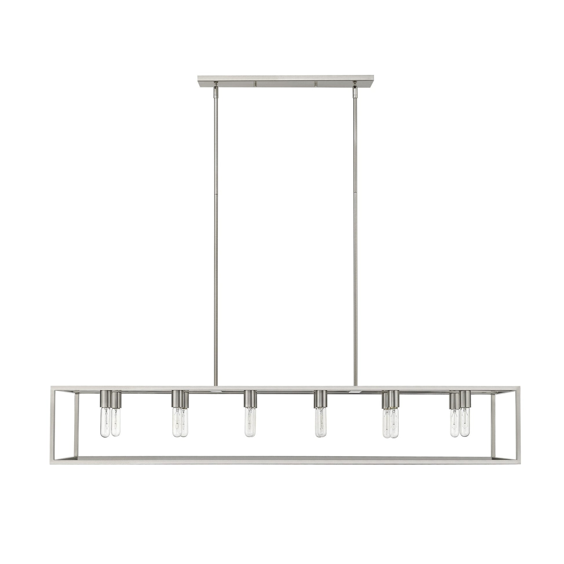 HomeRoots Cobar 12-Light Island Pendant in Satin Nickel Finish