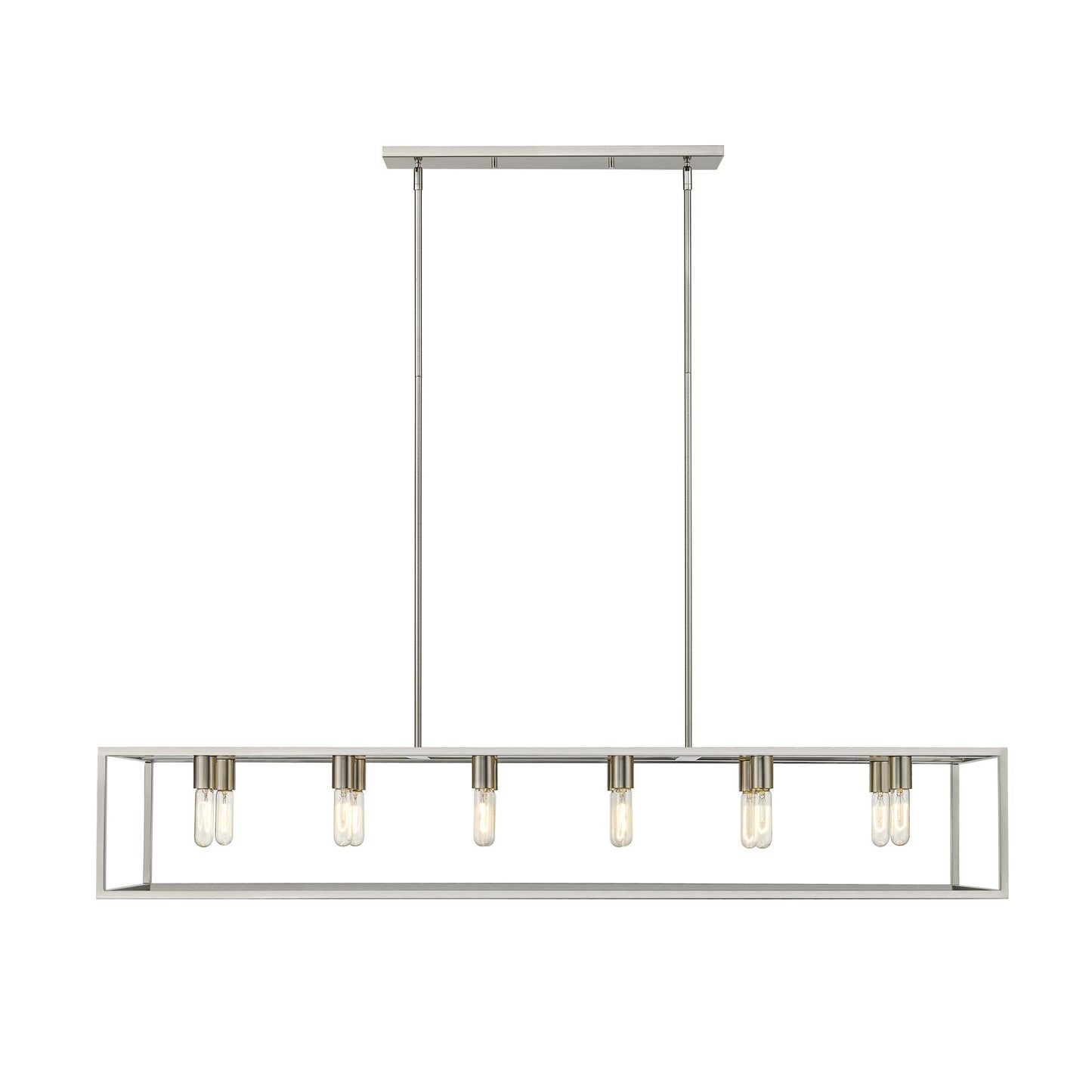HomeRoots Cobar 12-Light Island Pendant in Satin Nickel Finish