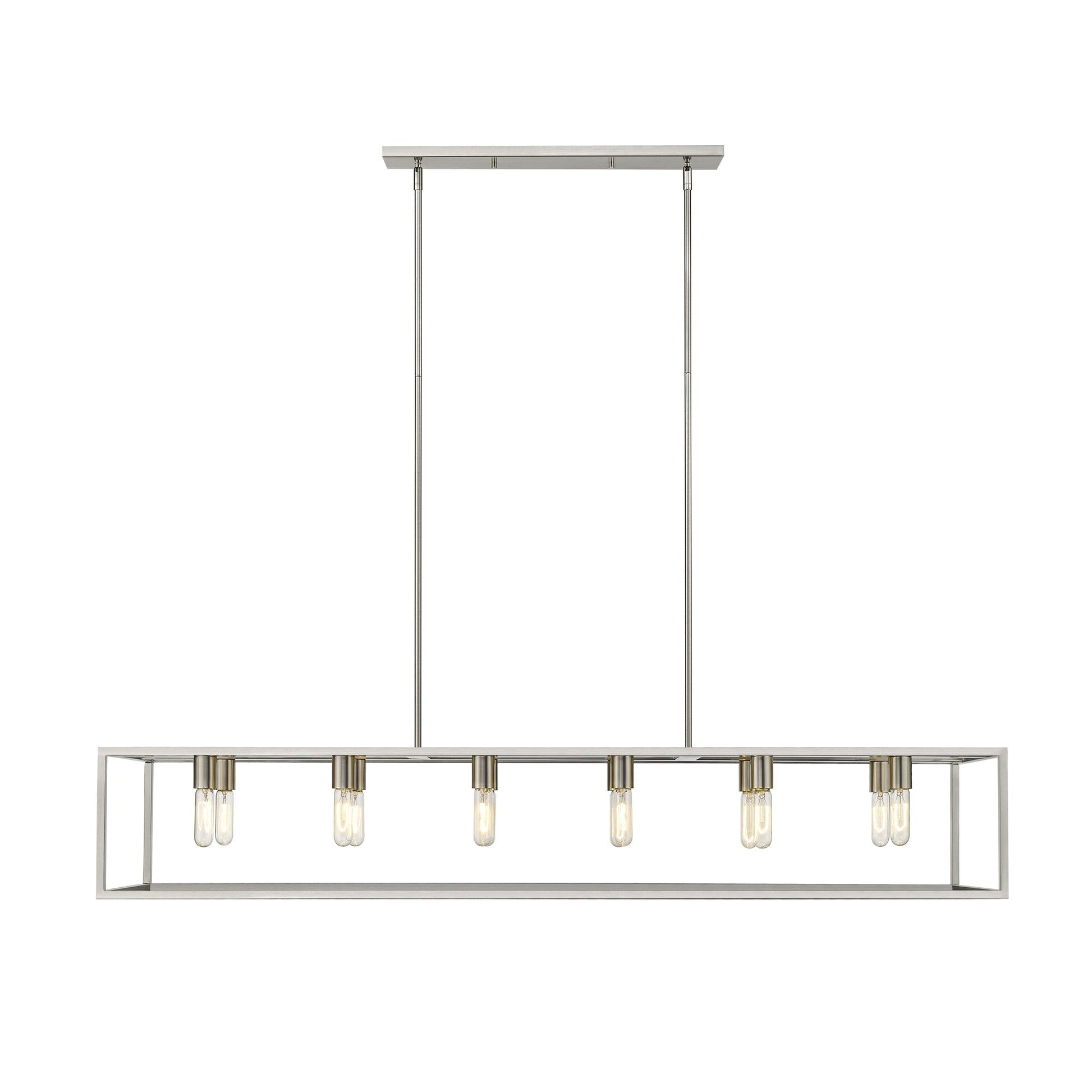 HomeRoots Cobar 12-Light Island Pendant in Satin Nickel Finish