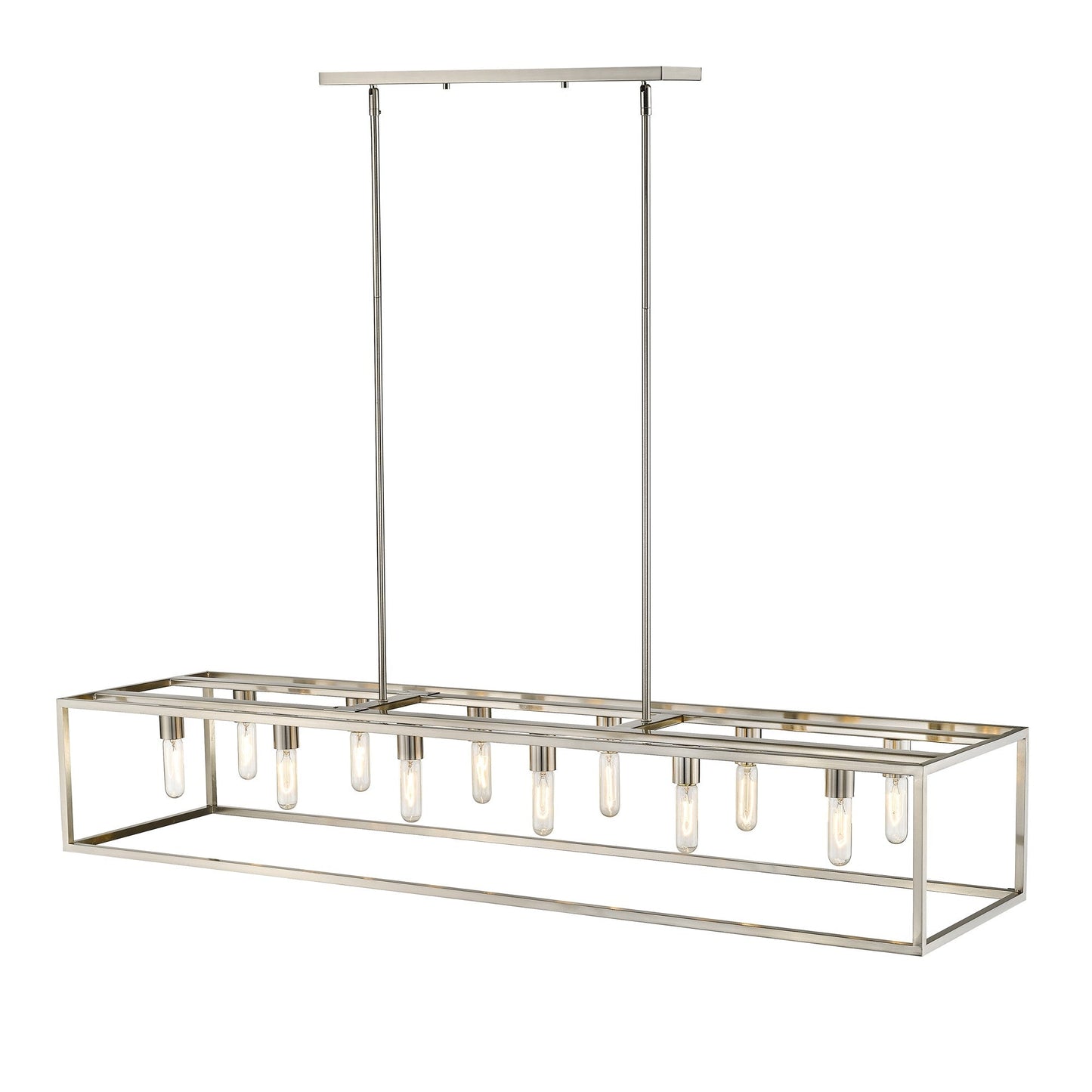 HomeRoots Cobar 12-Light Island Pendant in Satin Nickel Finish