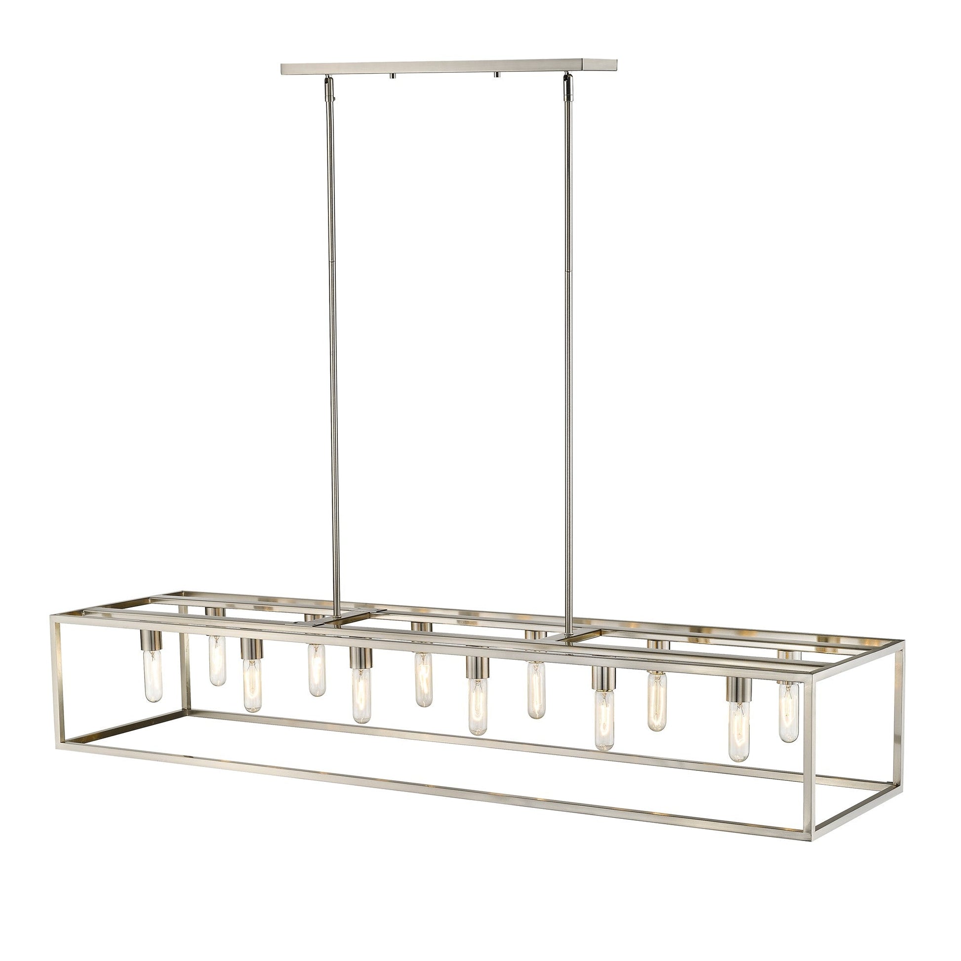 HomeRoots Cobar 12-Light Island Pendant in Satin Nickel Finish