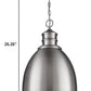 HomeRoots Colby 1-Light Pendant Gloss White Interior Shade With Satin Nickel Finish