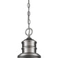 HomeRoots Colby 1-Light Pendant Gloss White Interior Shade With Satin Nickel Finish