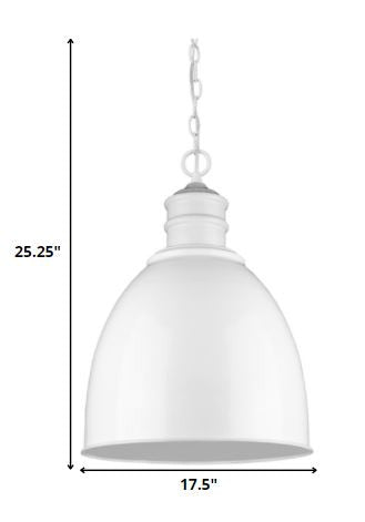 HomeRoots Colby 1-Light Pendant Lighting in White Finish
