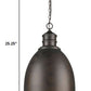 HomeRoots Colby 1-Light Pendant With Raw Brass Interior Shade in Oil-Rubbed Bronze Finish