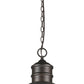 HomeRoots Colby 1-Light Pendant With Raw Brass Interior Shade in Oil-Rubbed Bronze Finish
