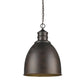 HomeRoots Colby 1-Light Pendant With Raw Brass Interior Shade in Oil-Rubbed Bronze Finish