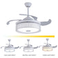 HomeRoots Compact Ceiling Fan And Lamp With Remote in White Finish