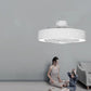 HomeRoots Compact Ceiling Fan and Light With Star Detailing in White Finish