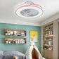 HomeRoots Compact LED Ceiling Fan and Light With Pink Finish